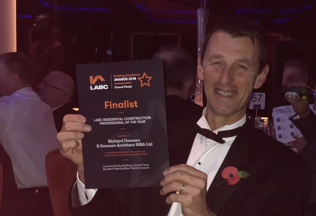 Richard Dawson celebrates his Residential Construction Professional award